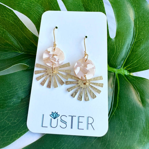 Brass + Acrylic Lightweight Statement Earrings