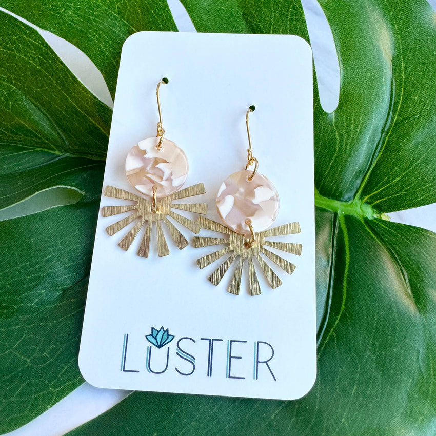 Brass + Acrylic Lightweight Statement Earrings