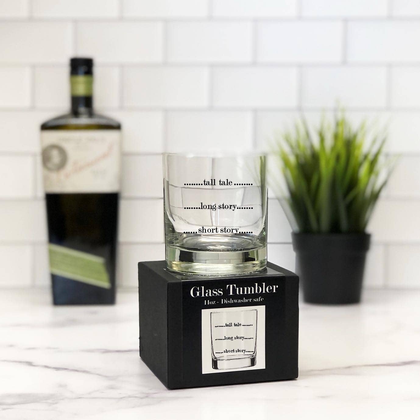 Fly Paper Products Short Story, Long Story Rocks Glass Tumbler - Thumbnail 2
