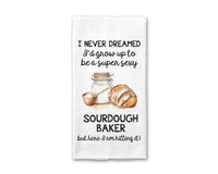 Funny Sourdough Dish Towel Waffle Weave Kitchen Bread Baking
