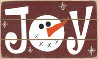 Holiday Sign - Joy Snowman Red