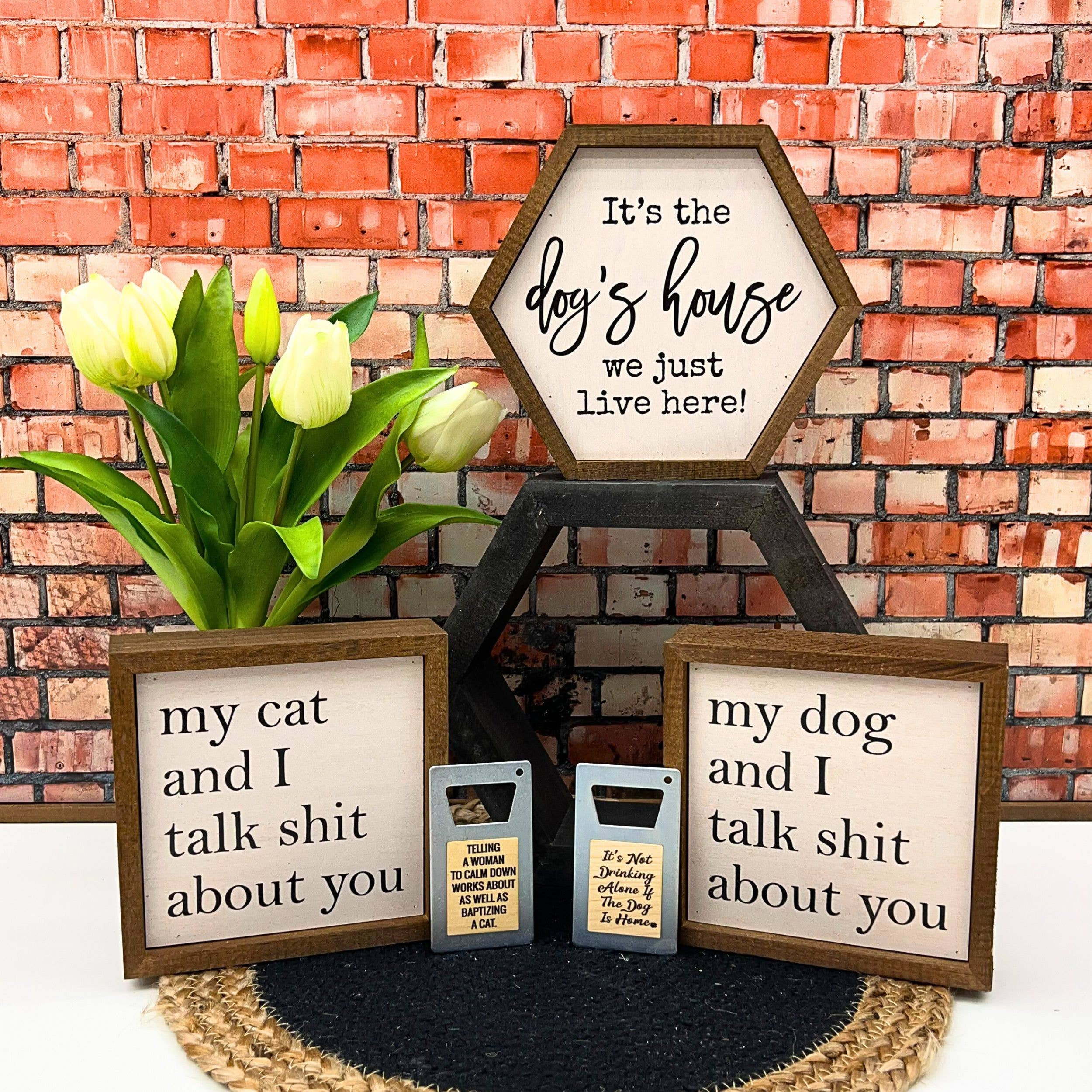 My Cat And I Talk About You Small Sign - Thumbnail 2