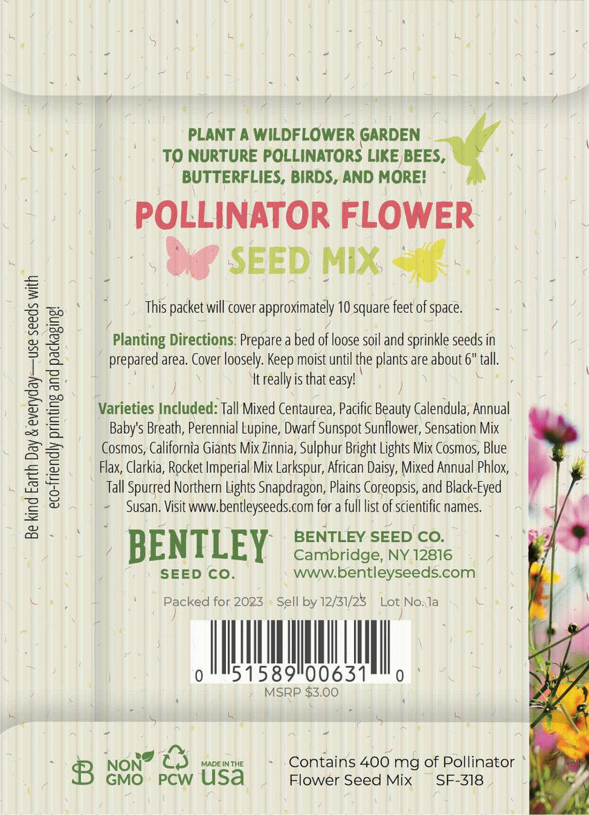 For the Garden | Seed Packets Make Everyday Earth Day - Pollinator Flower Mix Seed Packets