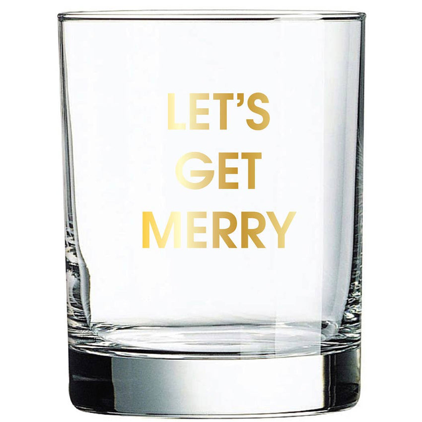 Let's Get Merry - Holiday Rocks Glass