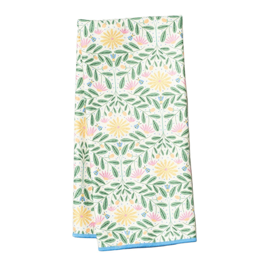 Anywhere Towel Reversible - Blue + Yellow Daisy Patern - RJW All a Buzz