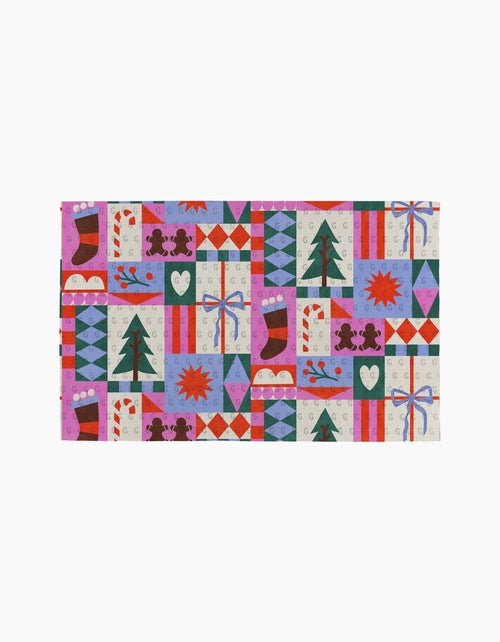 Festive Christmas Quilt Not Paper Towel - Set of 6