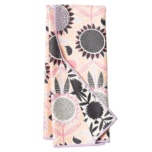 Anywhere Towel Reversible - Black + Light Pink Pattern - HJ Solara