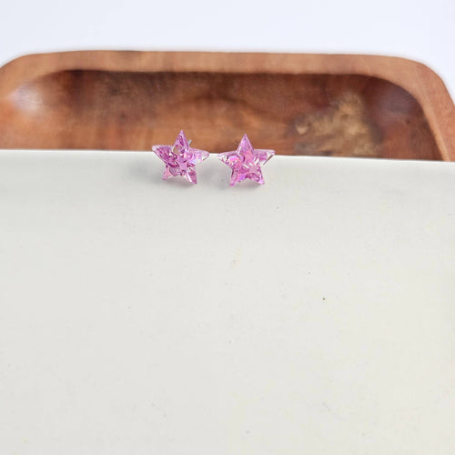 Star Studs - Pink Glitter // Fun earrings for Birthdays or more!