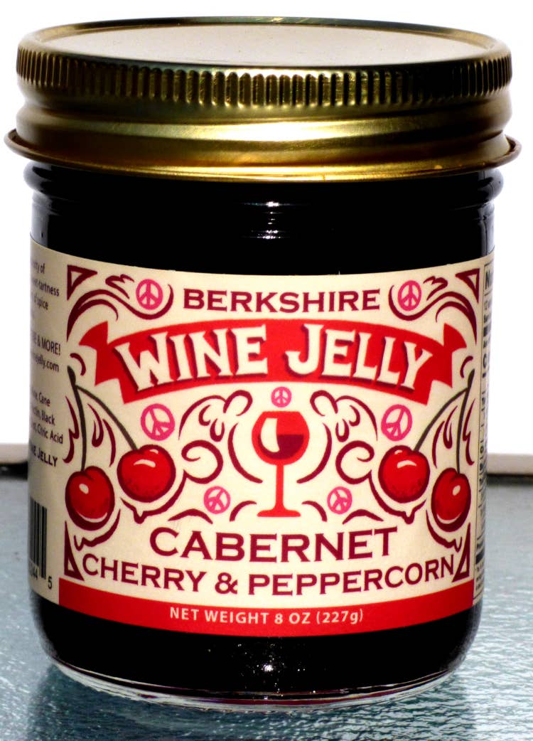 Cabernet Wine Jelly with Cherry and Peppercorns - Great for cheese boards!