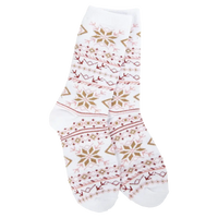 World's Softest Socks | Fair Isle White Mini Crew