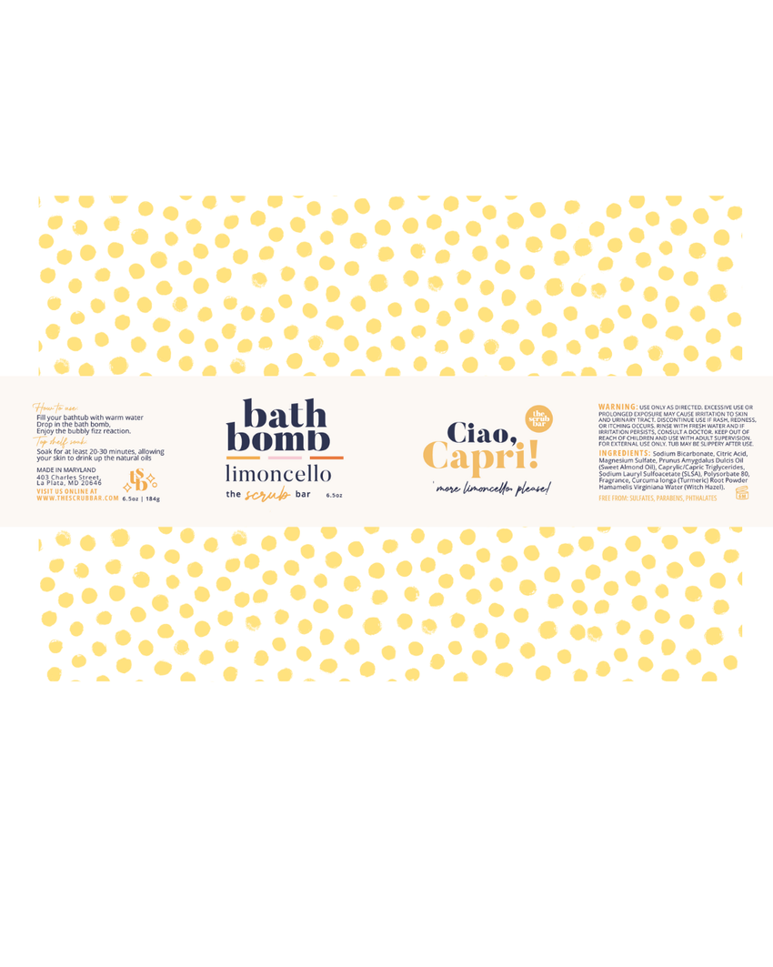 Limoncello Lemon Bath Bomb – Citrus Self Care Gift