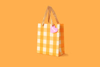 Gift Bags - Orange Gingham - Medium