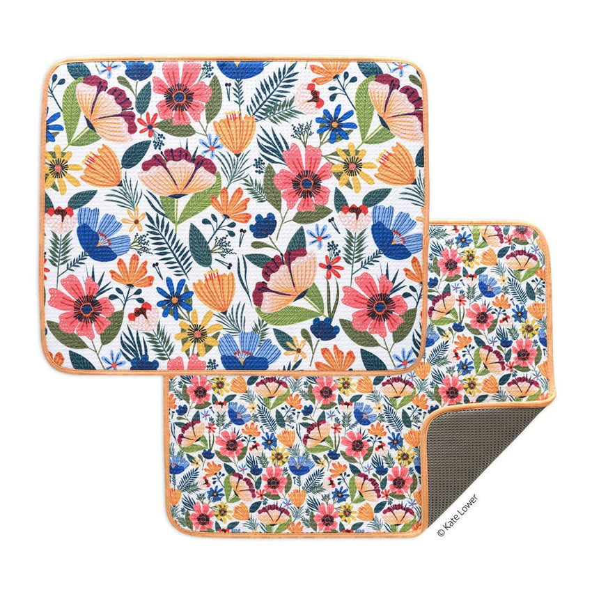 Field Of Flowers Dish Drying Mats