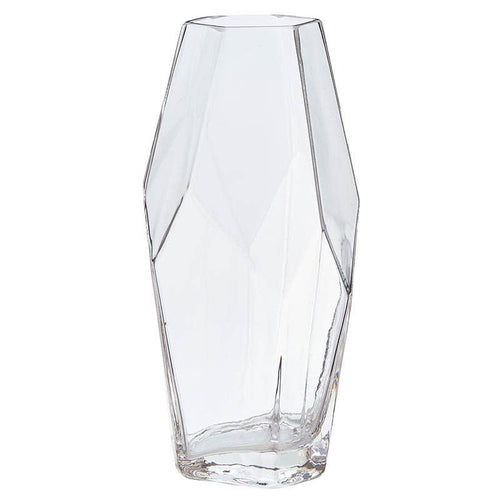 Modern Angular Glass Vase - 8.5” Inches