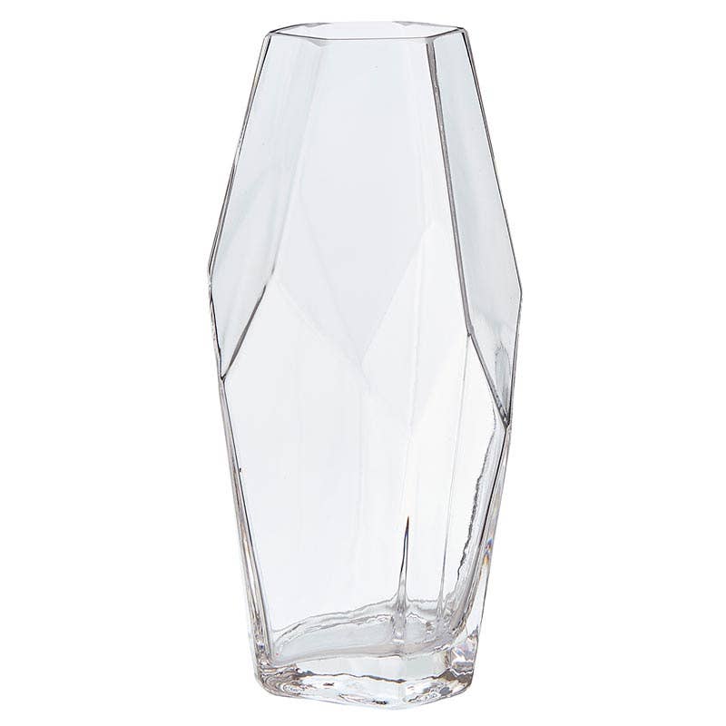 Modern Angular Glass Vase - 8.5” Inches