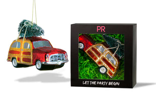 Party Rock | Vintage Car with Christmas Tree Glass Ornament