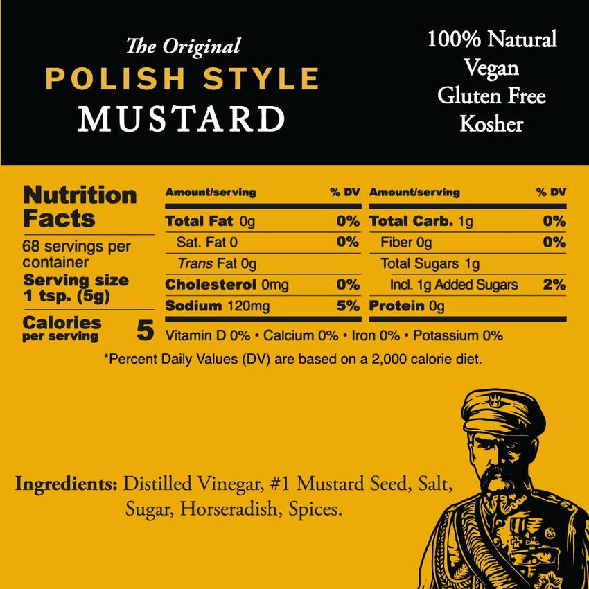 Polish Style Mustard with Horseradish 12 oz squeeze