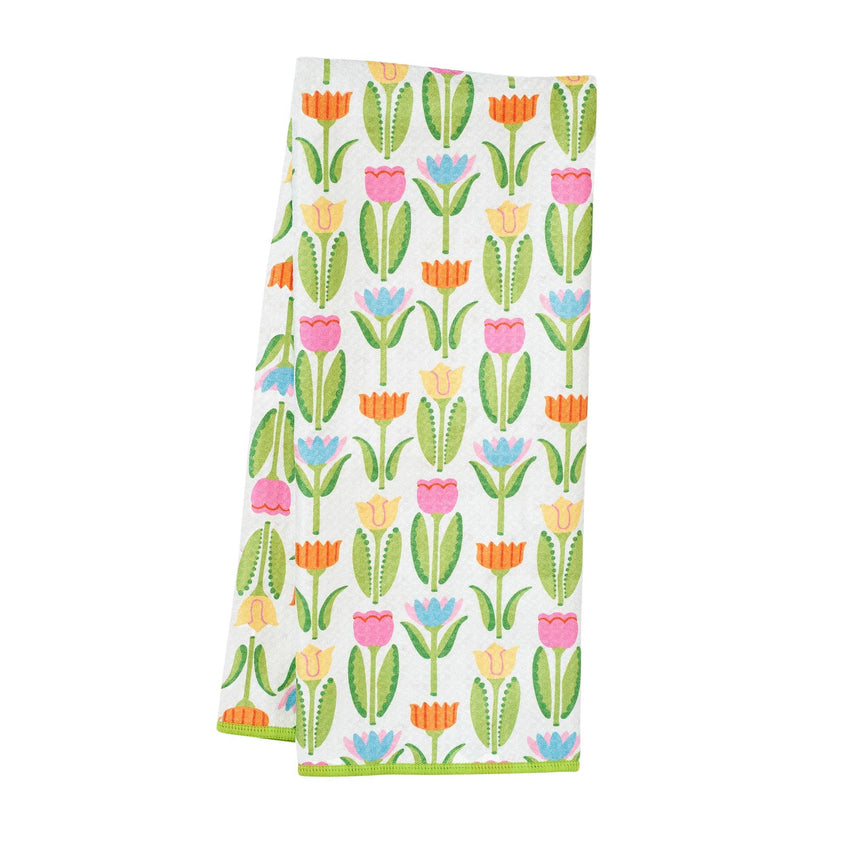 Anywhere Towel Reversible - Spring Tulip Pattern