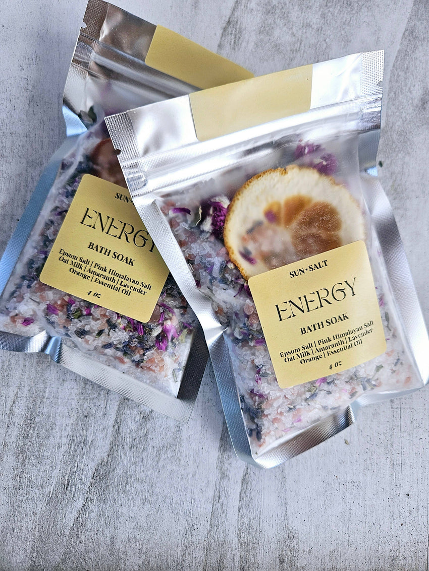 Energy Bath Soak - Bath Salt - Single Use - Gift Basket Item