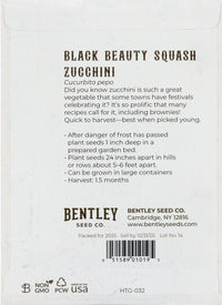 For the Garden | Seed Packets Zucchini-Black Beauty Squash 1957