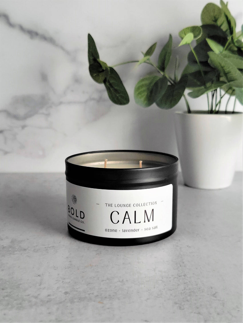 CALM - Ozone + Lavender + Sea Salt- 6 oz. Soy Candle Tin