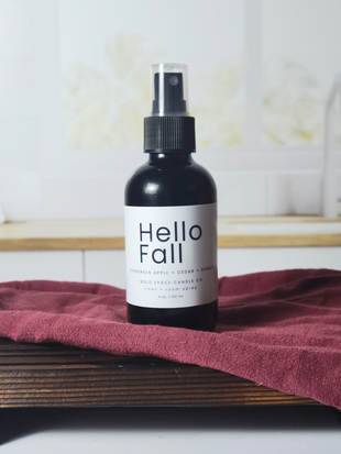 Hello Fall – Linen + Room Spray - 4 oz. Glass Bottle- Gift
