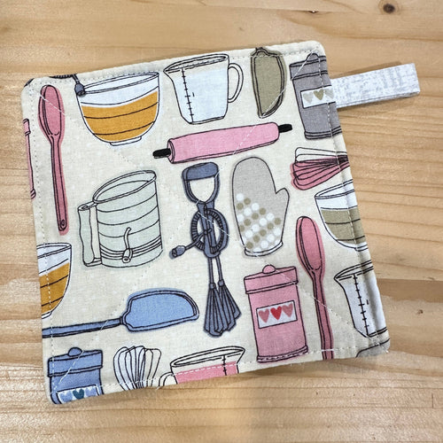 Baking Utensils Print Fabric Jar Opener For Your Kitchen