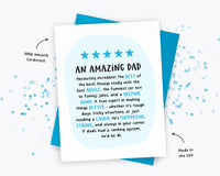 An Amazing Dad  Father's Day Greeting Card to Dad, Birthday, Father's Day, Review Card