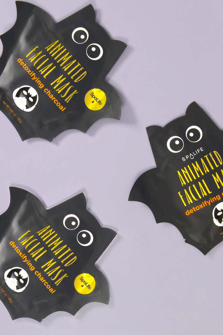 Boo Basket Gift | Detoxifying Charcoal Facial Mask Halloween Animated Bat Mask