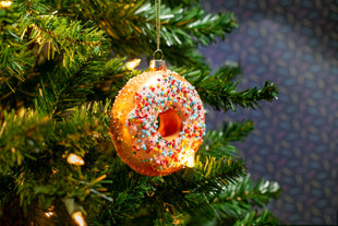 Party Rock | Pink Sprinkle Donut Glass Ornament