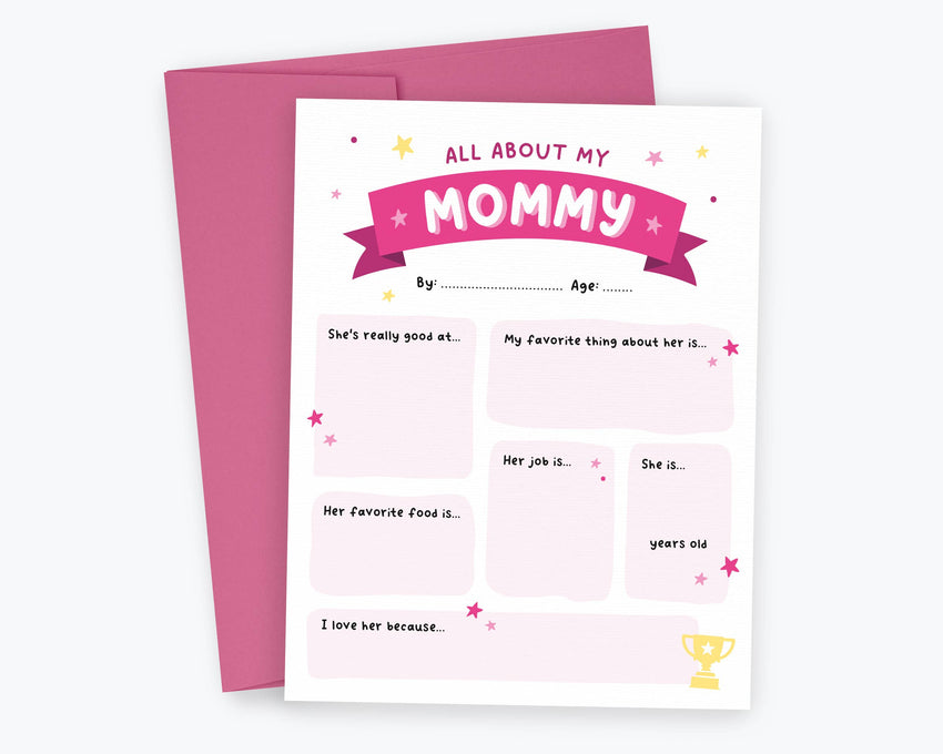 All About My Mommy - Fill In Card - All About Mommy Mother's Day, Best Seller