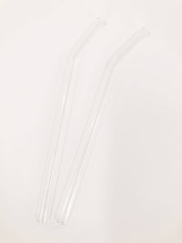 Clear Bent Reusable Glass Drinking Straw