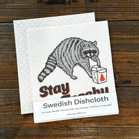 Stay Trashy | Funny Raccoon Swedish Dishcloth