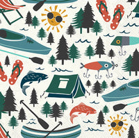 Paper Cocktail Napkin 20 Ct Lake Life Pattern