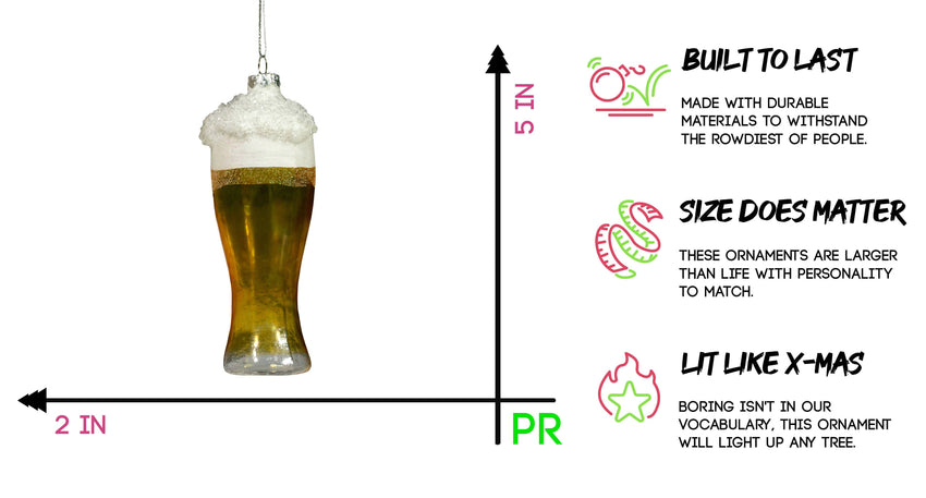 Party Rock | Beer Pint Glass Glass Ornament