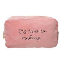 It's Time To Makeup Large Velvet Cosmetic Bag