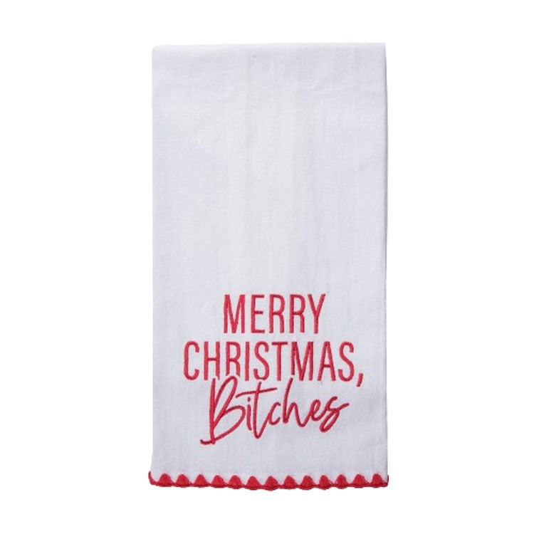 Merry Christmas Bitches Tea Towel