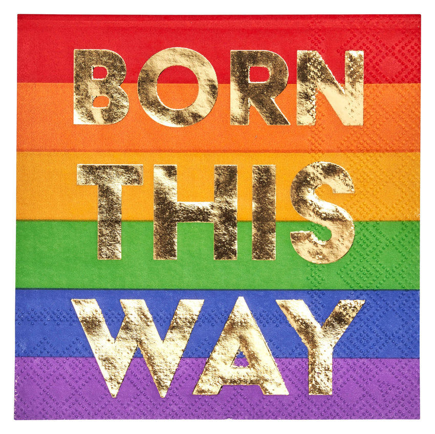 Rainbow Born This Way - Cocktail Napkin - 20 pack