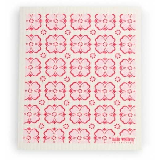 Swedish Dishcloth - ALL-OVER TORPA Pink/Red or Grey/Black