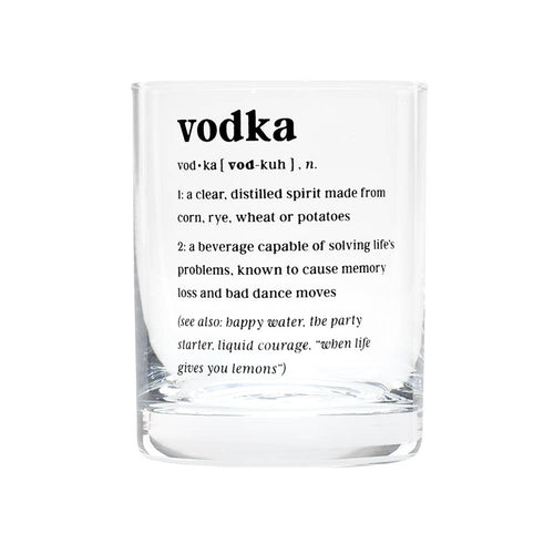 Vodka Definition Rocks Glass - Great Vodka gift basket item!