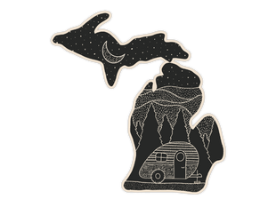 Teardrop Camping Michigan Sticker