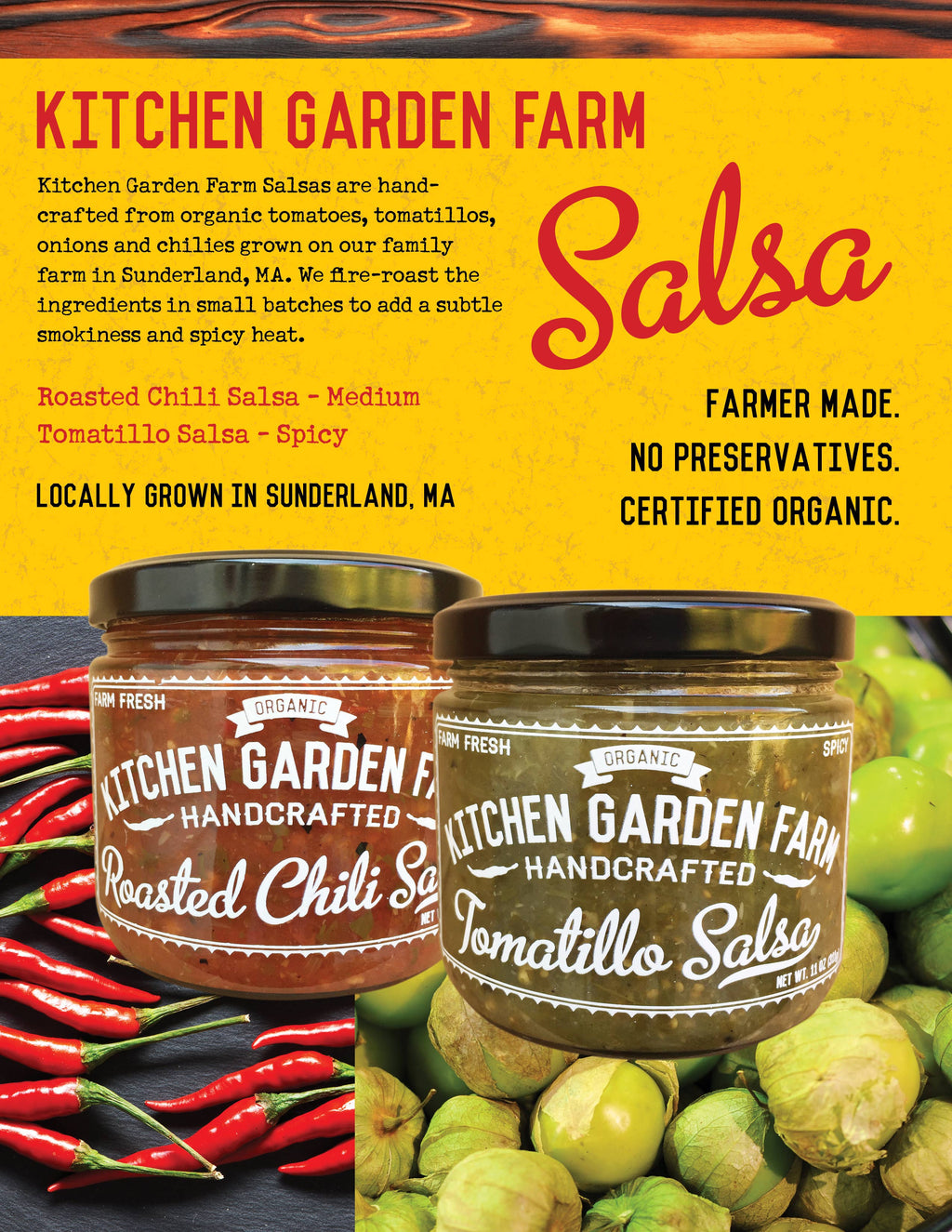 SALE! Kitchen Garden Farm Salsa - Tomatillo or Roasted Chili
