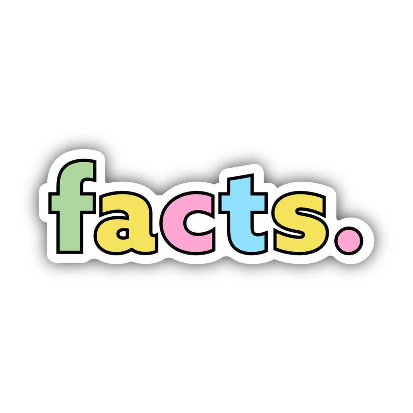 Facts. Multicolor Aesthetic Sticker