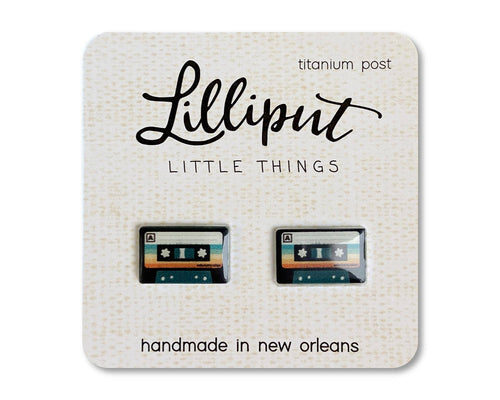 Retro Cassette Mixtape Earring Studs