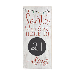 Home Decor- Santa Stops Here -  Chalk Countdown Sign