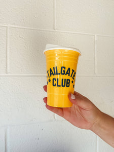 SALE! Yellow Tailgate Club Reusable Cup With Lid