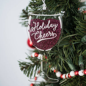 Holiday Cheers Wine Ornament - Red Wine - Boozy Ornaments