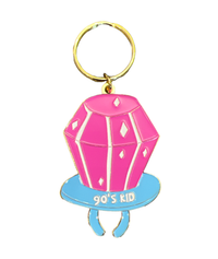 90s Kid Gold Enamel Keychain - Ring Pop Keychain