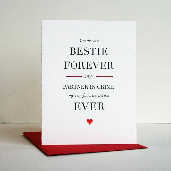 Besties Forever, Partner in Crime Card - Greeting Card