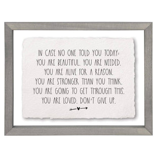 Home Decor - Motivational Sign - In Case No One Told You...